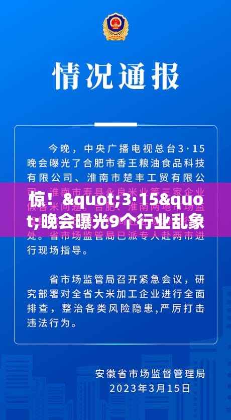 “3·15”晚会曝光9个行业乱象