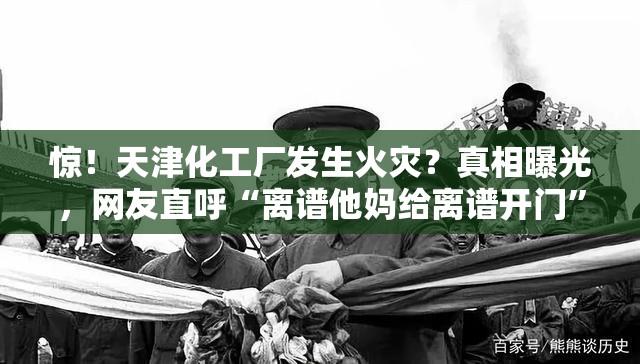 惊！天津化工厂发生火灾？真相曝光，网友直呼“离谱他妈给离谱开门”！